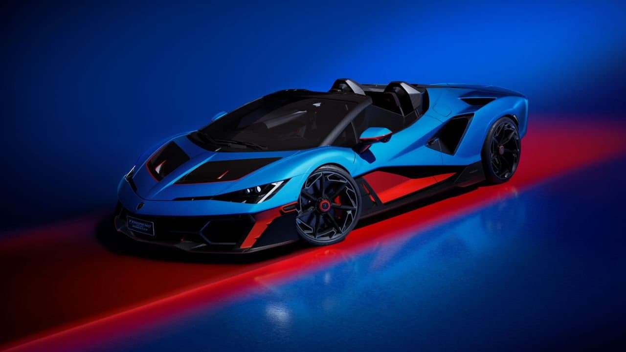 Lamborghini Fenomeno Roadster — open-top V12 hybrid Few-Off, revealed at the Lamborghini Arena 2026 in Imola on 9 May 2026