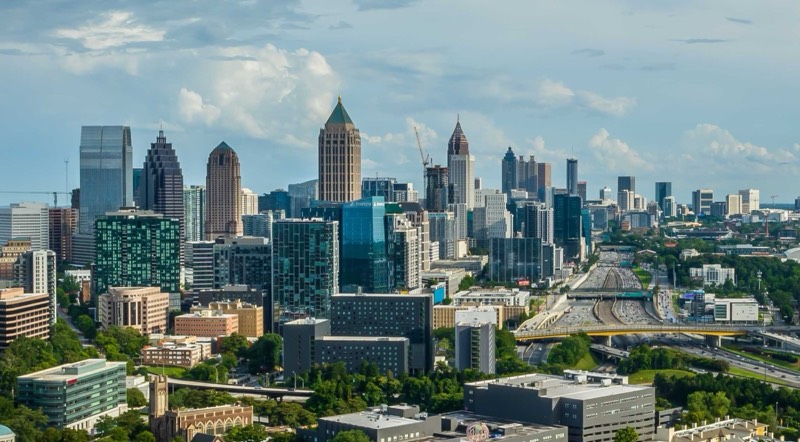 Aerial view of downtown Atlanta