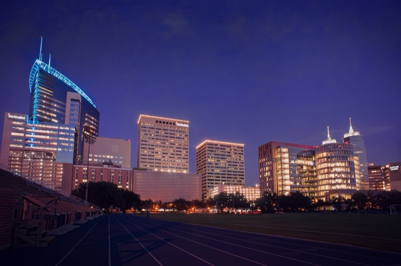 Aerial view of the Texas Medical Center campus, Houston